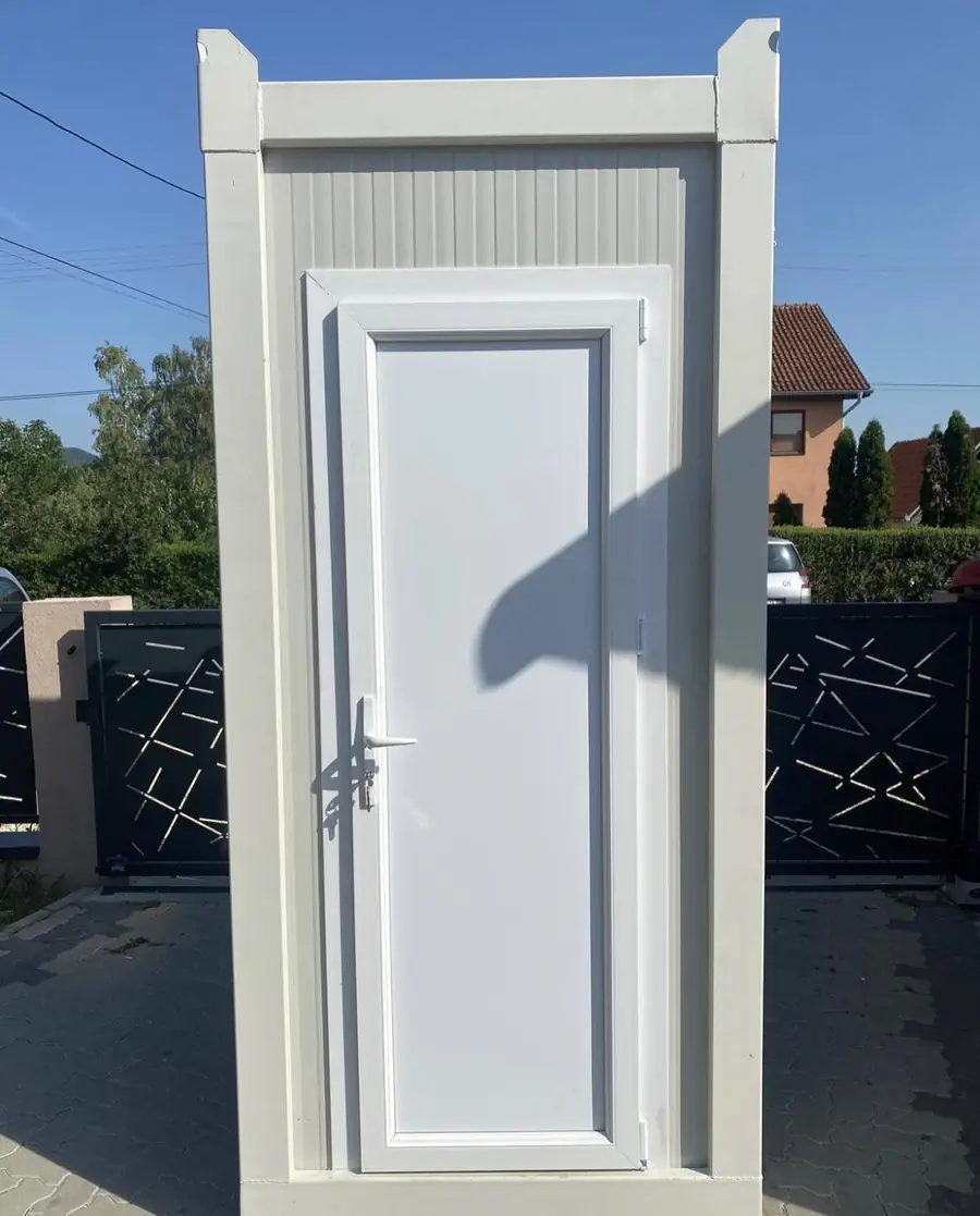 White single-stall VIP restroom cabin with a full-size door